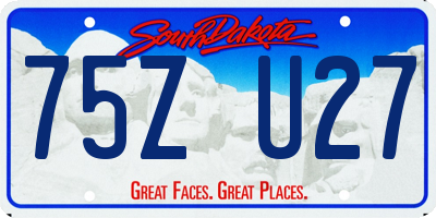 SD license plate 75ZU27