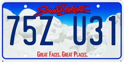 SD license plate 75ZU31