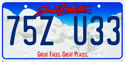 SD license plate 75ZU33