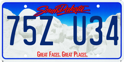 SD license plate 75ZU34