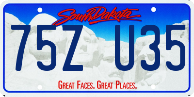 SD license plate 75ZU35