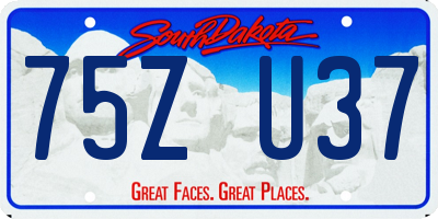 SD license plate 75ZU37