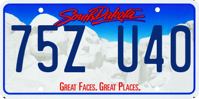 SD license plate 75ZU40