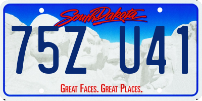 SD license plate 75ZU41