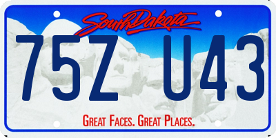 SD license plate 75ZU43