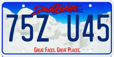 SD license plate 75ZU45