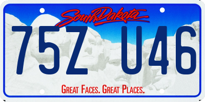 SD license plate 75ZU46