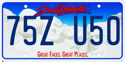 SD license plate 75ZU50