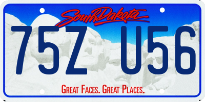 SD license plate 75ZU56
