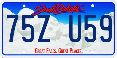 SD license plate 75ZU59