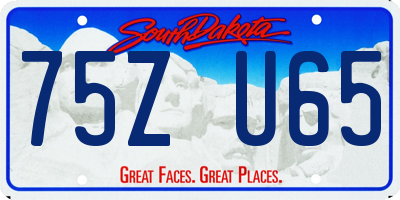 SD license plate 75ZU65