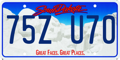 SD license plate 75ZU70