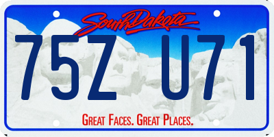 SD license plate 75ZU71