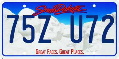 SD license plate 75ZU72