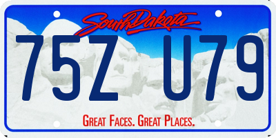 SD license plate 75ZU79