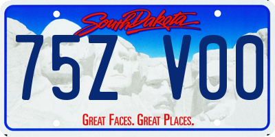 SD license plate 75ZV00