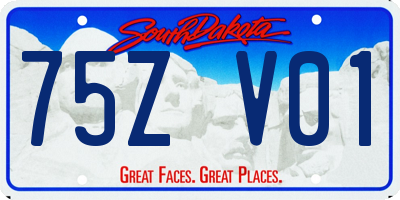 SD license plate 75ZV01