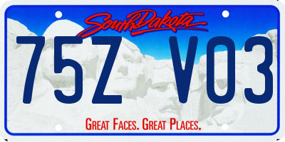 SD license plate 75ZV03