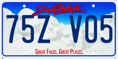 SD license plate 75ZV05