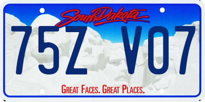 SD license plate 75ZV07