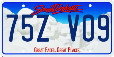 SD license plate 75ZV09