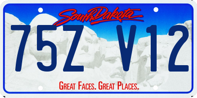SD license plate 75ZV12