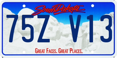 SD license plate 75ZV13