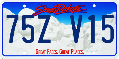 SD license plate 75ZV15
