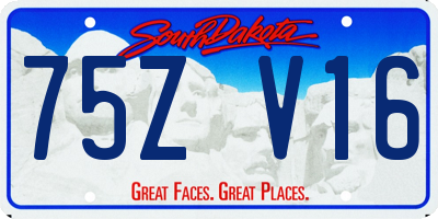 SD license plate 75ZV16
