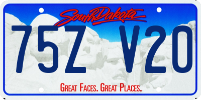 SD license plate 75ZV20