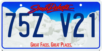 SD license plate 75ZV21