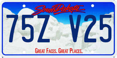 SD license plate 75ZV25