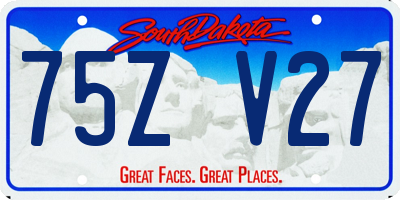 SD license plate 75ZV27