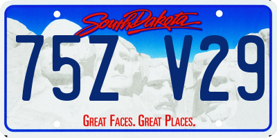 SD license plate 75ZV29