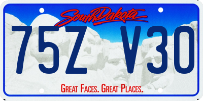 SD license plate 75ZV30