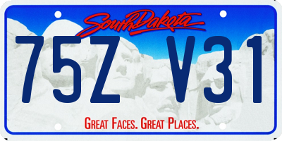SD license plate 75ZV31