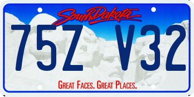SD license plate 75ZV32