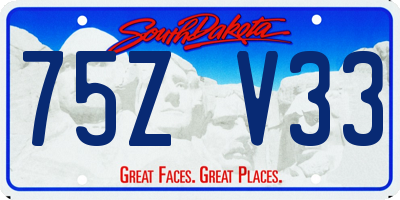 SD license plate 75ZV33