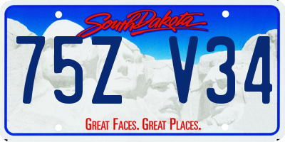 SD license plate 75ZV34