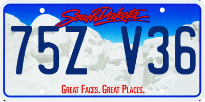 SD license plate 75ZV36