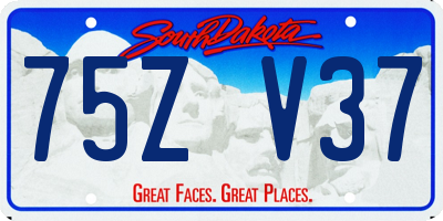 SD license plate 75ZV37