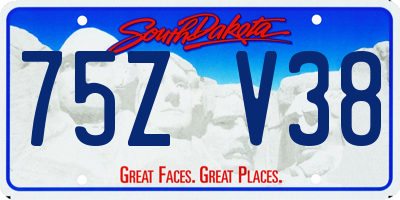 SD license plate 75ZV38