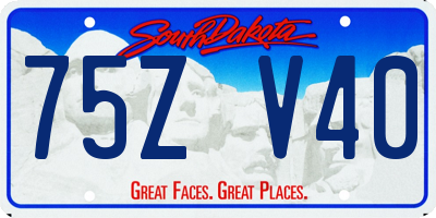 SD license plate 75ZV40
