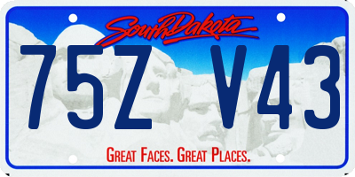 SD license plate 75ZV43