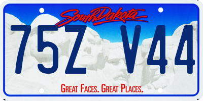 SD license plate 75ZV44
