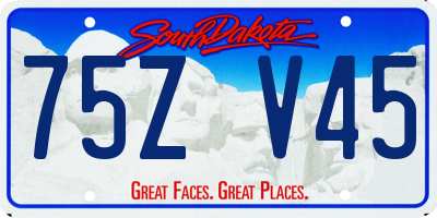 SD license plate 75ZV45