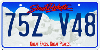 SD license plate 75ZV48