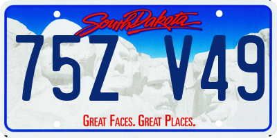 SD license plate 75ZV49