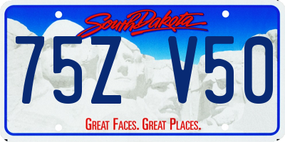 SD license plate 75ZV50