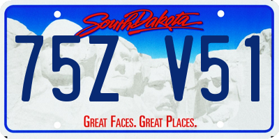 SD license plate 75ZV51